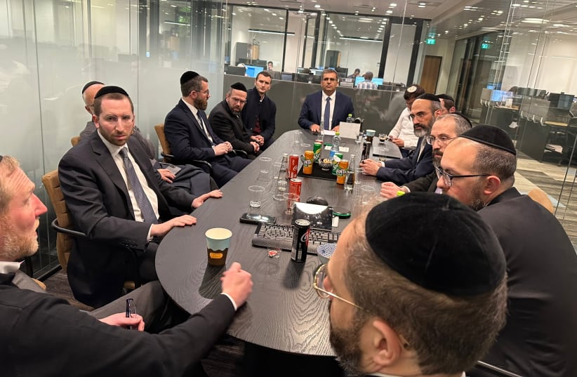  Aliyah and Integration Minister Ofir Sofer meets with a delegation of Orthodox rabbis from North America.  (photo credit: COURTESY OF ALIYAH AND INTEGRATION MINISTRY)