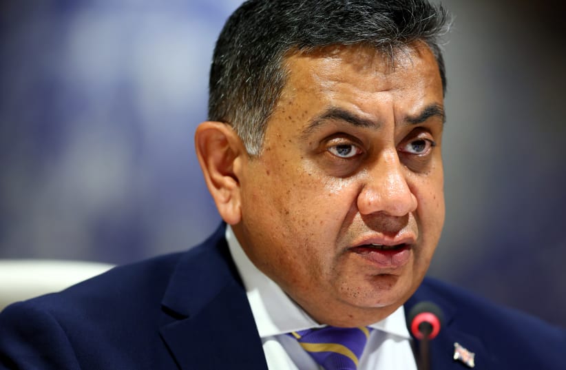  Lord Ahmad, Minister of State, Foreign and Commonwealth and Development Office of United Kingdom attends the High-Level Segment of the Conference on Disarmament at the United Nations in Geneva, Switzerland, February 28, 2022. (photo credit: REUTERS/DENIS BALIBOUSE)