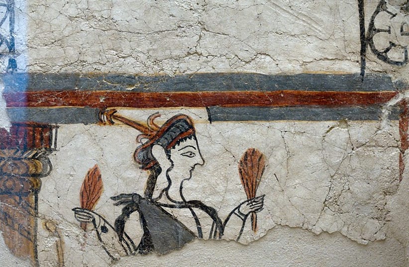 A Mycenaean fresco from the Greek Bronze Age (photo credit: Wikimedia Commons)