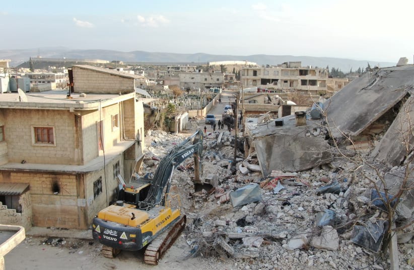  View shows damaged and collapsed buildings in the aftermath of an earthquake, in rebel-held town of Jandaris, Syria February 11, 2023 (photo credit: REUTERS)