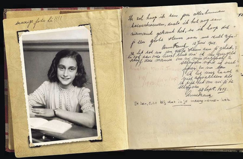  ORIGINAL, DIARY of Anne Frank, 1942. (photo credit: PICRYL)