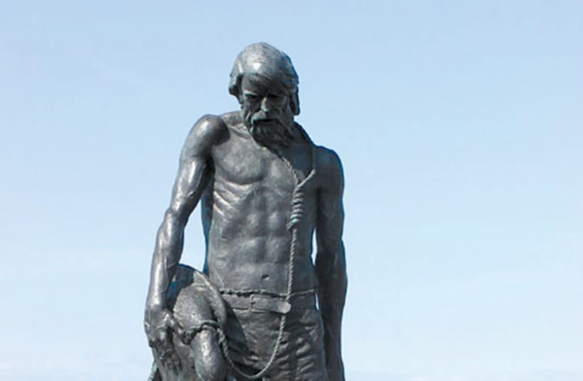  A statue of the Ancient Mariner in Somerset, England (photo credit: WIKIPEDIA)