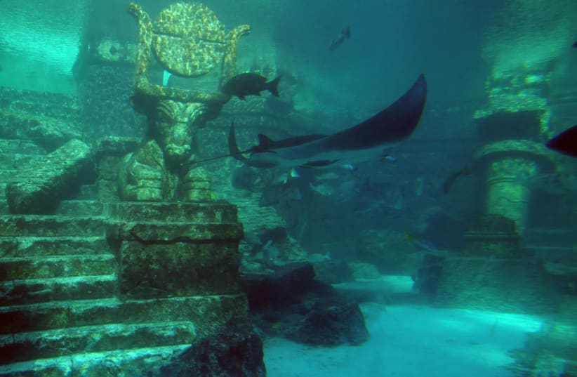  Illustrative image of underwater civilization. (photo credit: Wikimedia Commons)