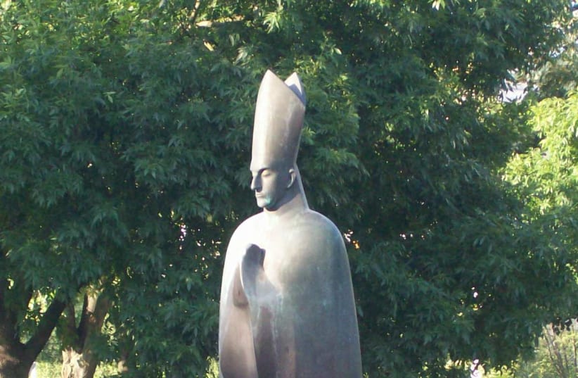  ANYTHING BUT blessed: A statue of Archbishop Aloysius Stepinac in Zagreb. (photo credit: Wikimedia Commons)