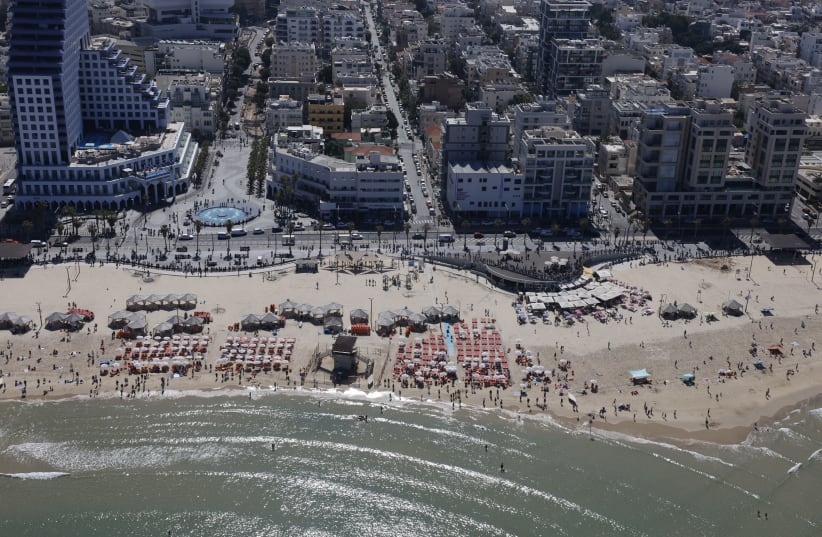  The Tel Aviv coastline as seen from above on April 26, 2023. (photo credit: MARC ISRAEL SELLEM/THE JERUSALEM POST)