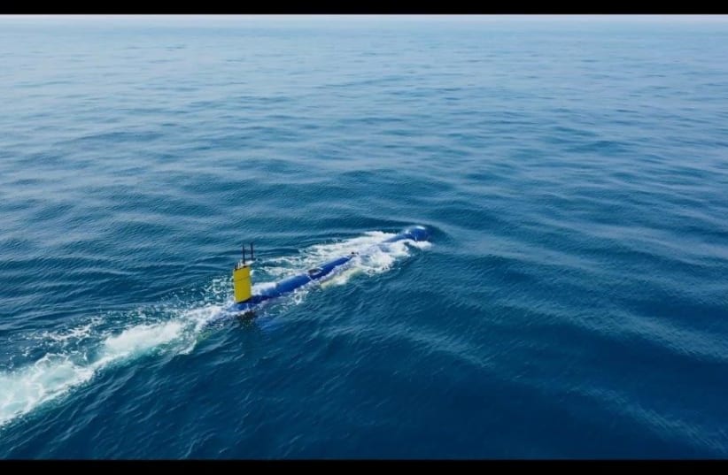  The autonomous unmanned BlueWhale submarine. (photo credit: IAI)