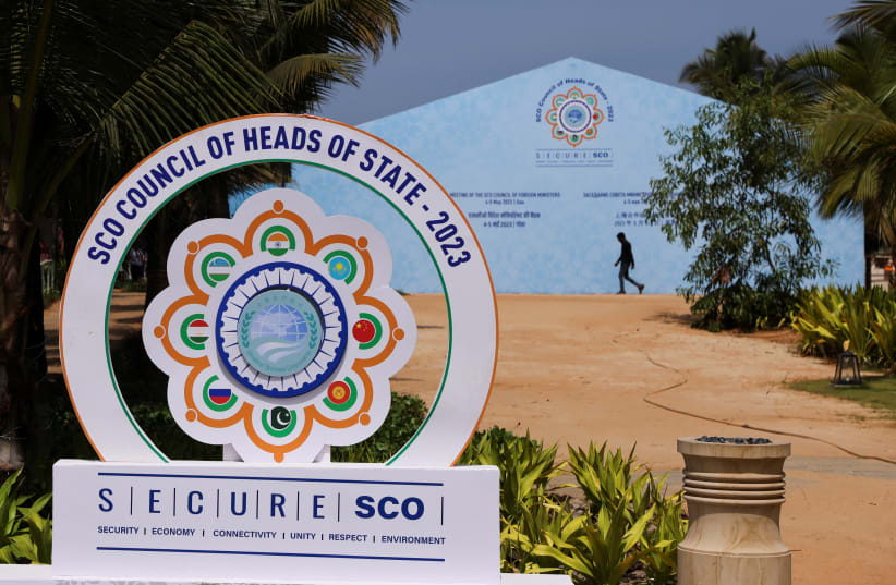  A view of the Shanghai Cooperation Organisation (SCO) media centre on the day of the foreign ministers' meeting, in Goa, India May 5, 2023.  (photo credit: REUTERS/FRANCIS MASCARENHAS)