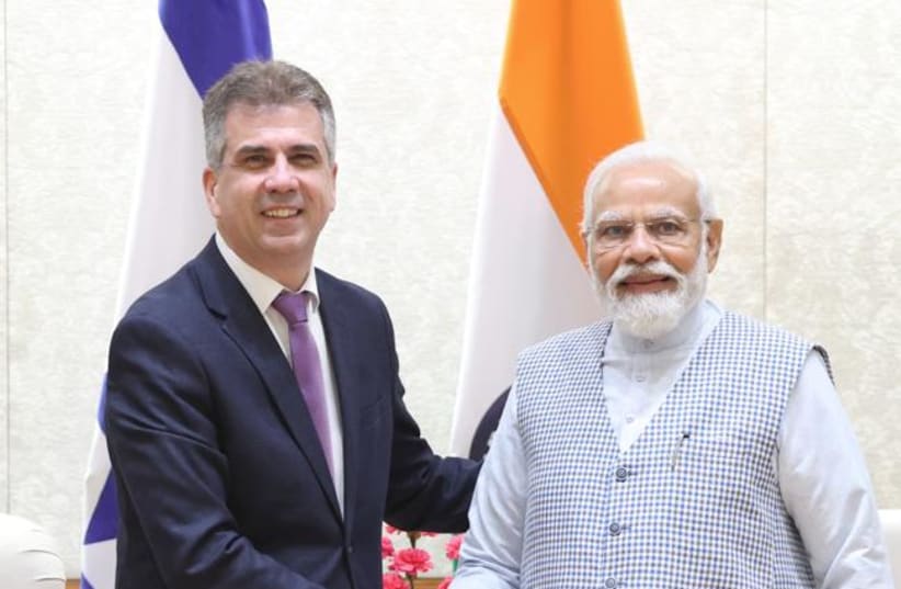 Modi, FM Cohen discuss Indian role in strengthening Abraham Accords (photo credit: FOREIGN MINISTRY)