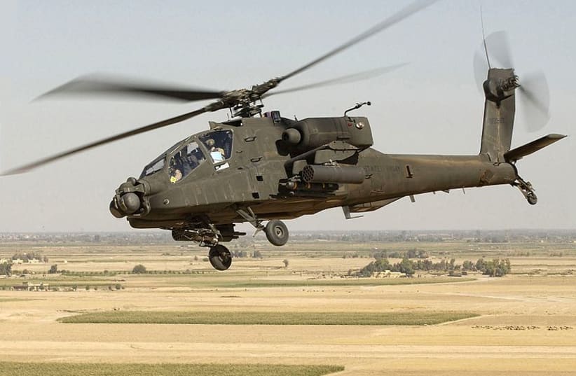  An AH-64 Apache Longbow helicopter from the US Army's 101st Aviation Regiment in Iraq (photo credit: Wikimedia Commons)