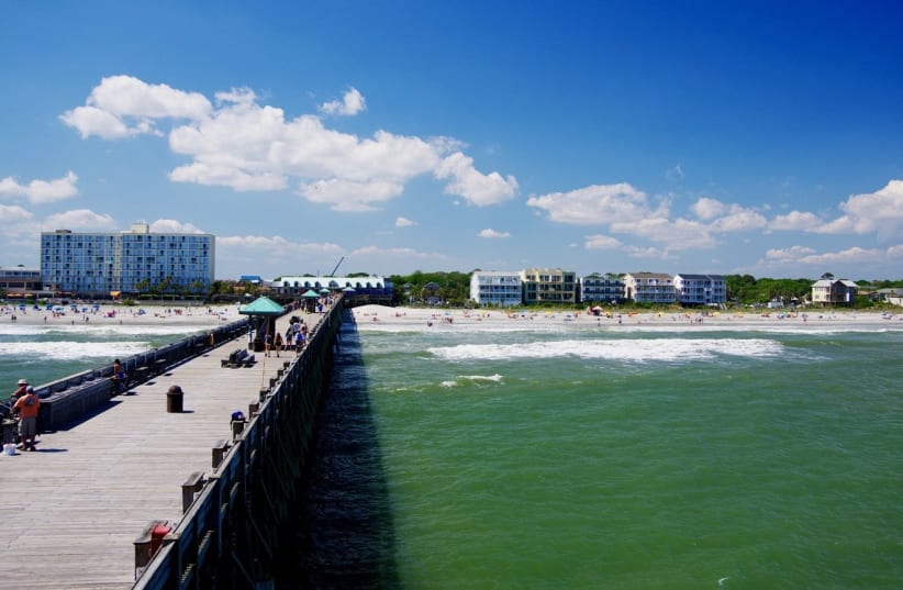  Folly Pier, South Carolina, the location of the drowning of a Chinese tourist. (photo credit: CREATIVE COMMONS)