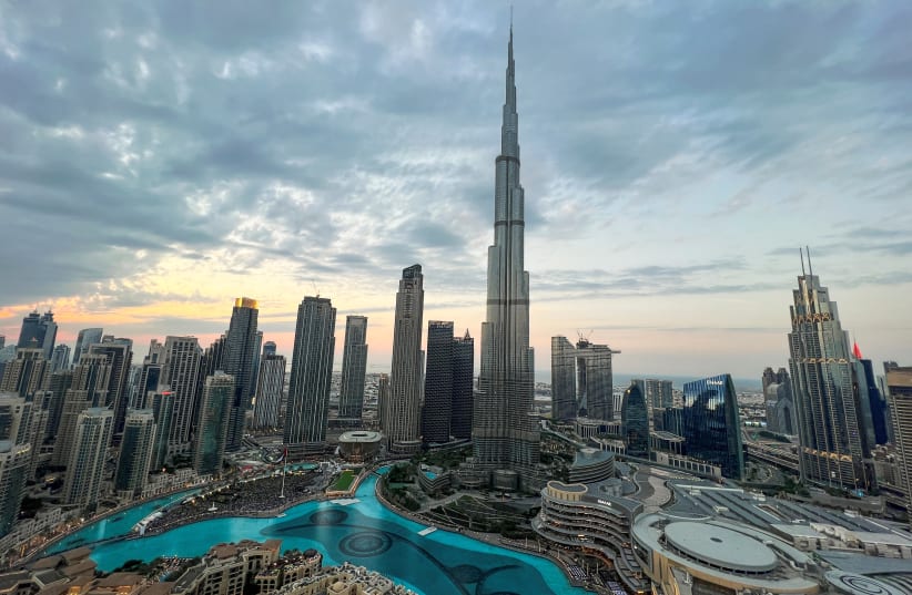  A general view of Dubai Downtown showing world's tallest building Burj Al Khalifa, in Dubai United Arab Emirates, December 31, 2022. (photo credit: REUTERS/Abdelhadi Ramahi)