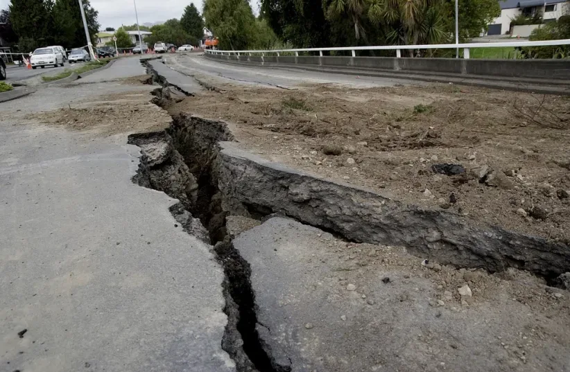  A road in Turkey is cracked after a 7.8 magnitude earthquake. (photo credit: RAWPIXEL)