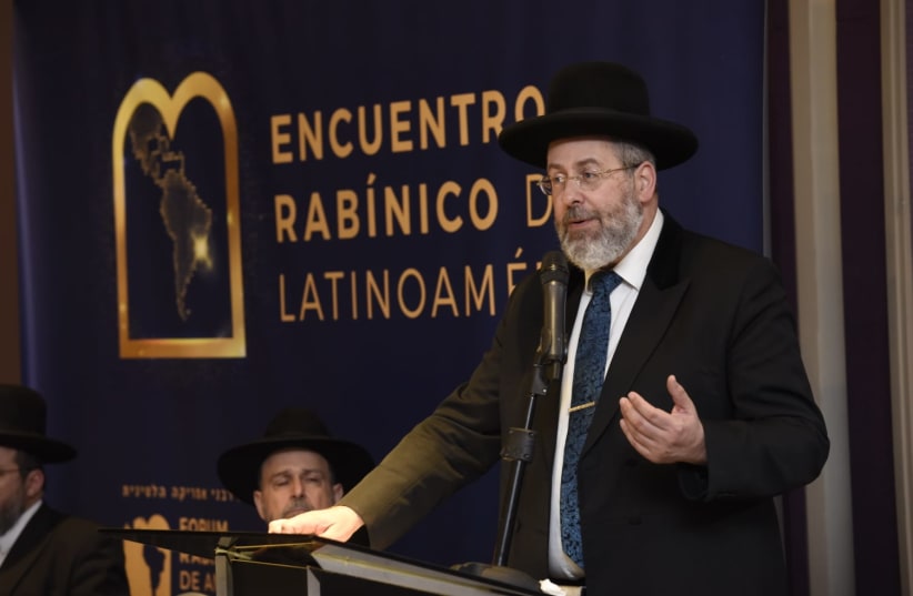  Israel's Chief Rabbi David Lau is seen at the establishment of the Latin American Rabbinical Organization, in Buenos Aires, Argentina, on August 2, 2023. (photo credit: Fabián Mattiazzi)