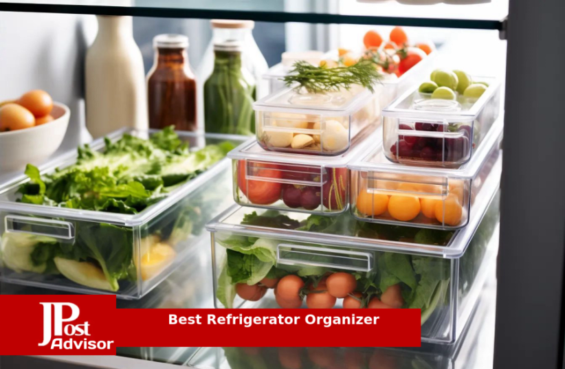 Greenco Fridge Bins, Set of 8 | Stackable Clear Refrigerator Organizer Bins  w/ Durable Handles | Pantry Storage Bins | Kitchen and Refrigerator
