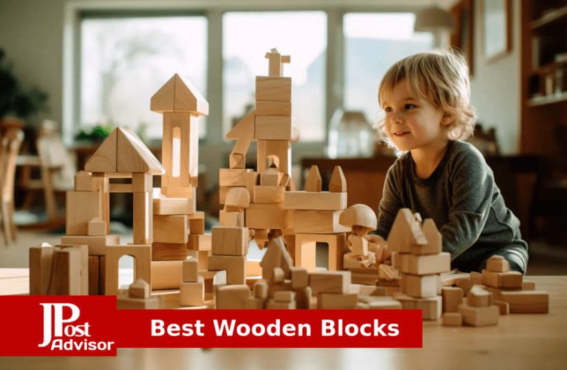 100Pcs Wooden Building Blocks Set- Wood Stacker Stacking Blocks Game Toys  for Toddlers , Multiple Shapes, Numbers Blocks and ABC Alphabets Blocks