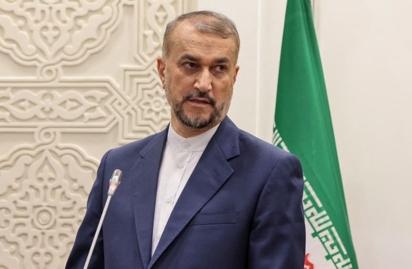 Iran's Foreign Minister Hossein Amir-Abdollahian attends a press conference in Riyadh, Saudi Arabia, August 17, 2023. (photo credit: AHMED YOSRI/ REUTERS)