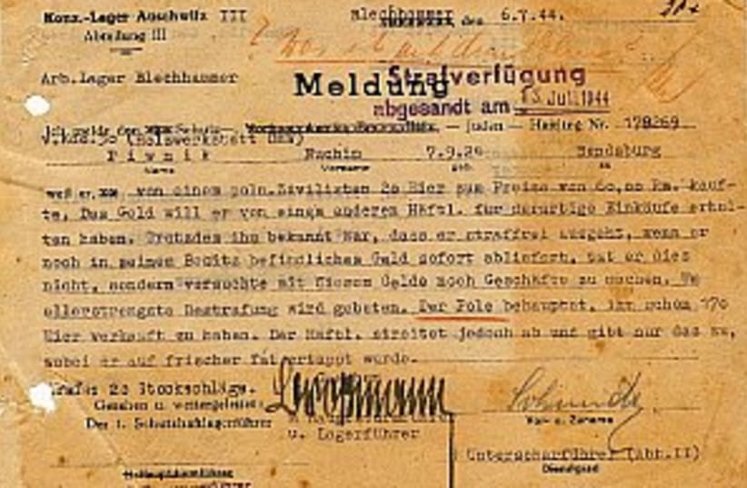 nazi document 298.88 (photo credit: Yossi Shavit)