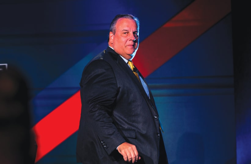  US REPUBLICAN presidential candidate Chris Christie attends a conservative political conference, earlier this month. ‘Someone’s got to stop normalizing this conduct,’ he says. (photo credit: CHENEY ORR/REUTERS)