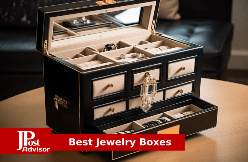 Jewelry Box, 3 Layers Travel Jewelry Organizer Box with Lock & Mirror,  Portable Jewelry Case Storage for Earrings Necklaces Bracelets Rings