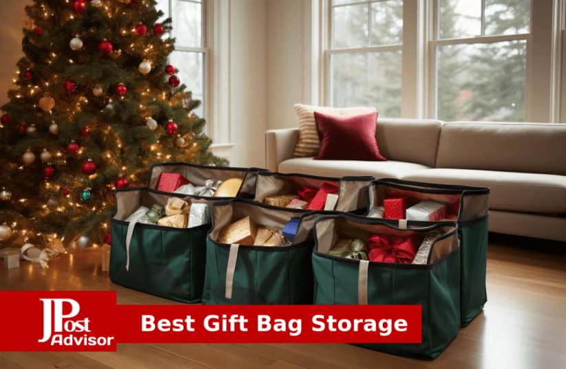 mDesign Long Gift Wrap Storage Bag with Handles and Zipper Lid