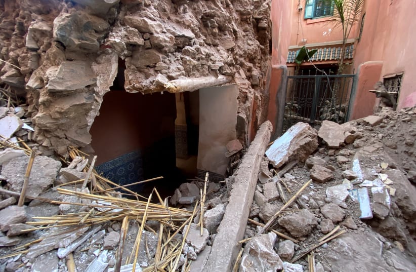  A general view of damage in the historic city of Marrakech, following a powerful earthquake in Morocco, September 9, 2023. (photo credit: REUTERS/Abdelhak Balhaki)