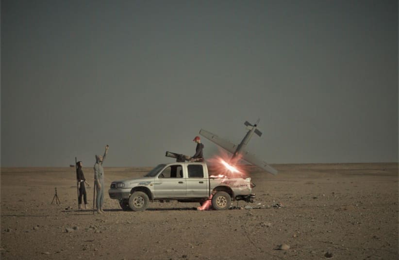  Elbit Systems' SkyStriker drone hitting a test target. (photo credit: ELBIT SYSTEMS)