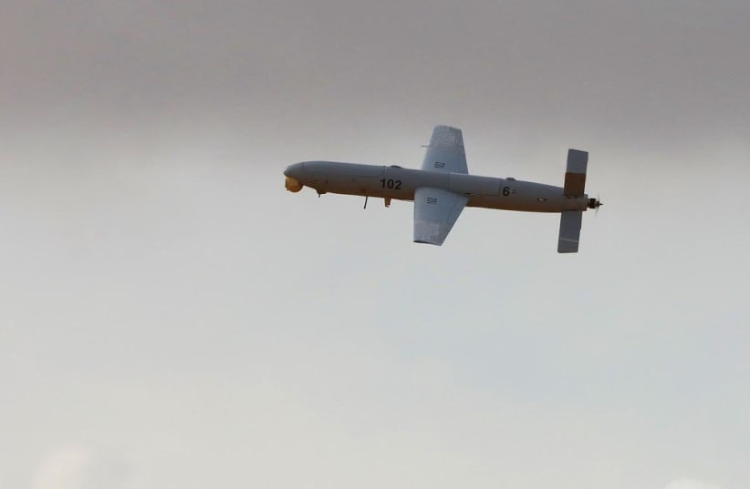  Elbit Systems' SkyStriker drone in flight. (photo credit: ELBIT SYSTEMS)