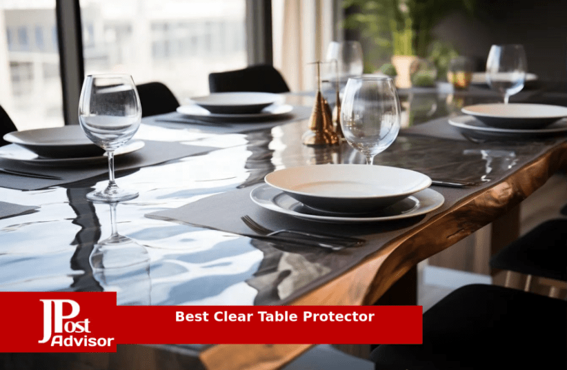Plastic Table Cover 36 x 60 Inch, 2 mm Thick Clear Table Protector,  Rectangle Clear Desk