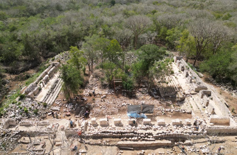  The remains of a palace-esque structure constructed in the ancient Mayan city of Kabah (photo credit: MEXICAN NATIONAL INSTITUTE OF ANTHROPOLOGY AND HISTORY (INAH) )