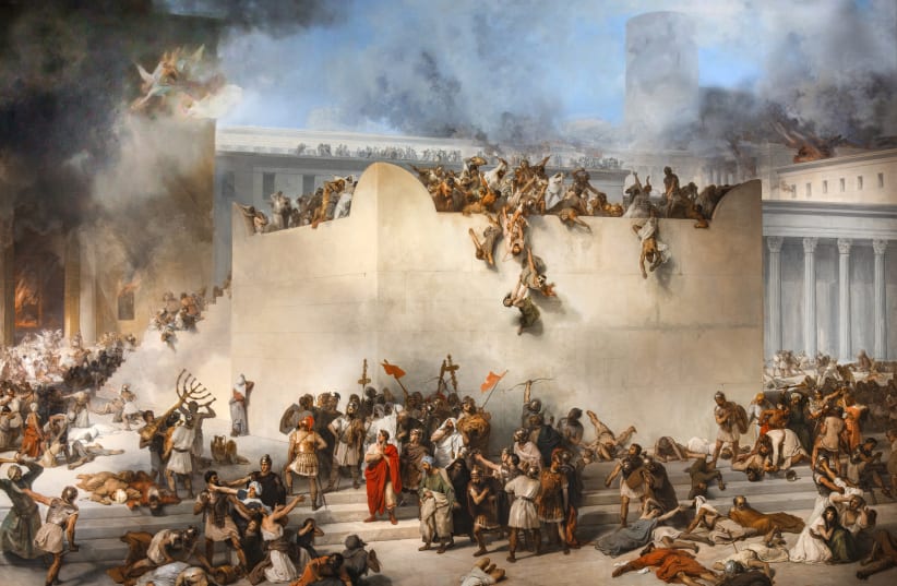  The Destruction of the Temple of Jerusalem by Francesco Hayez (photo credit: Francesco Hayez/Wikimedia Commons)