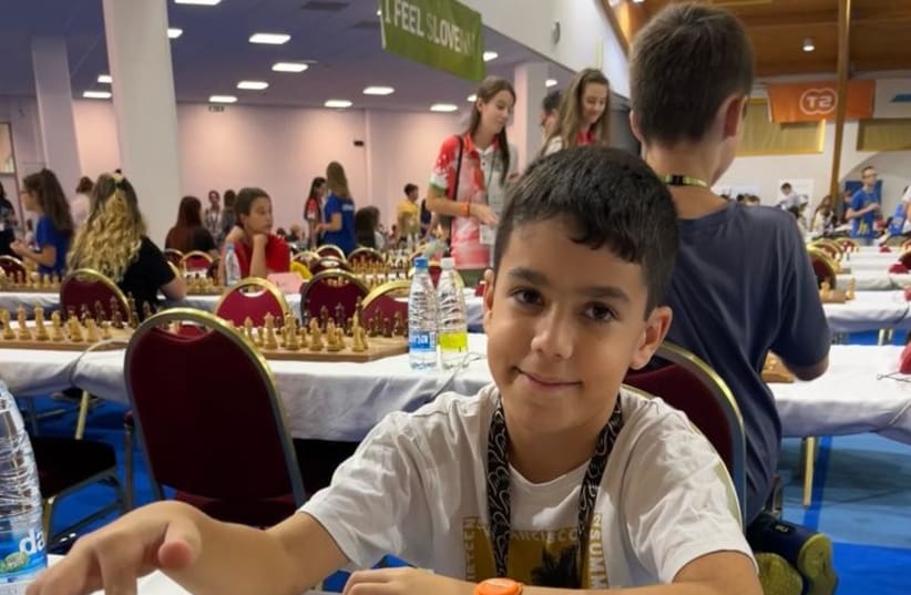  Noam Sasson playing at the European Youth Rapid Chess Championship in Terme Catez, Slovenia, September 29, 2023. (photo credit: Israel Chess Federation)