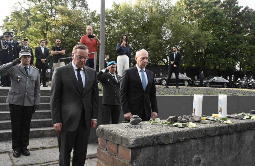  Defense Minister Yoav Gallant and Israeli delegation visit Platform 17 Holocaust memorial, Berlin ,September 2023 (photo credit: DEFENSE MINISTRY)