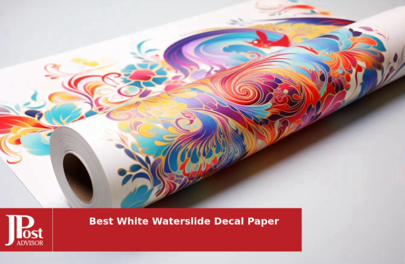 20 Sheets Waterslide Decal Paper INKJET WHITE for Dark and Light Colors,  8.5X11 Inch No Baking Water Slide Transfer Paper Printable for