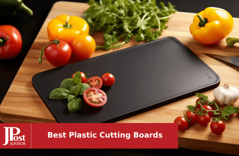 Plastic Cutting Board, 3 Pieces Dishwasher Safe Cutting Boards with Juice Grooves, Easy Grip Handle, Non-Slip, with Grinding Area for Grinding Garlic