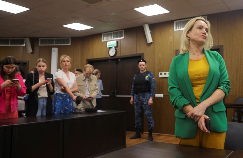 Marina Ovsyannikova attends a court hearing in Moscow, Russia, July 28, 2022. (photo credit: REUTERS/EVGENIA NOVOZHENINA)