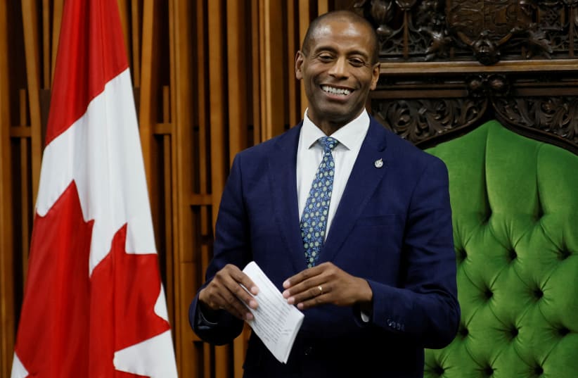  Newly elected Speaker Greg Fergus in the House of Commons on Parliament Hill in Ottawa, Ontario, Canada October 3, 2023 (photo credit: REUTERS/BLAIR GABLE)
