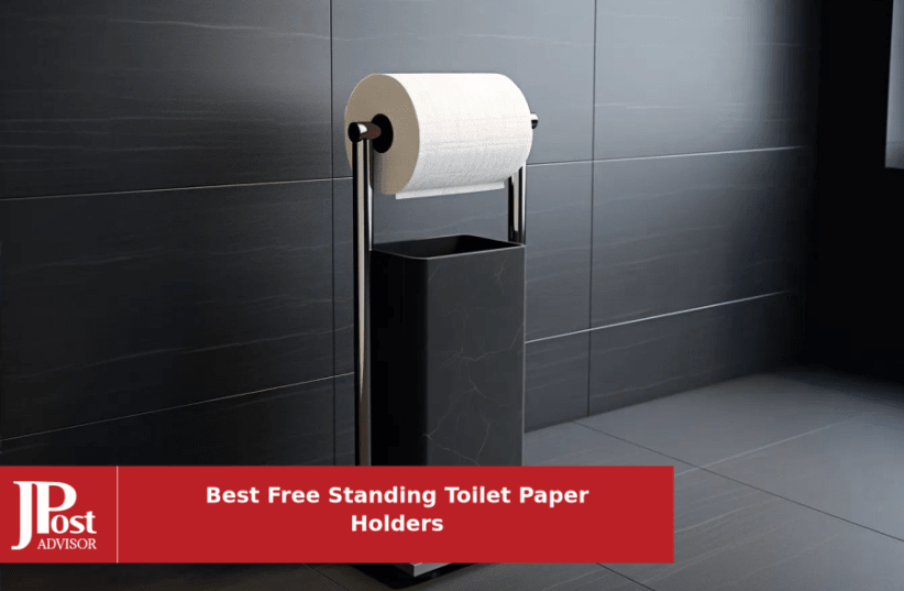 Modern Toilet Paper Holder Free Standing Roll Holder Storage 