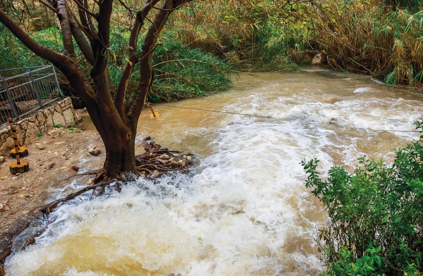  PRAYER FOR rain: Strong stream of rainwater in Ein Prat Nature Reserve, Wadi Qelt, south of Jerusalem, this past Feb. (photo credit: YOSSI ZAMIR/FLASH90)
