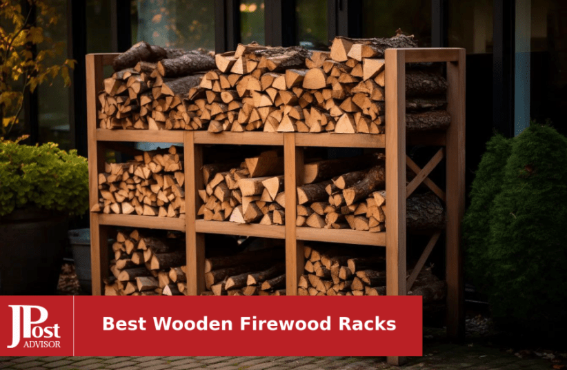 AMAGABELI GARDEN & HOME 8ft Outdoor Firewood Rack