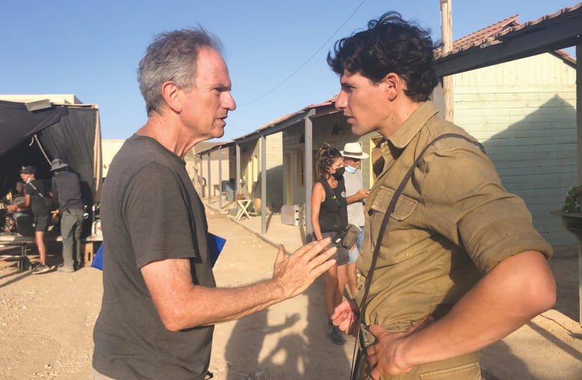  Yadin Gellman (right) receives instructions from director Avi Nesher while filming 'Image of Victory.' (photo credit: Iris Nesher/United King Films)