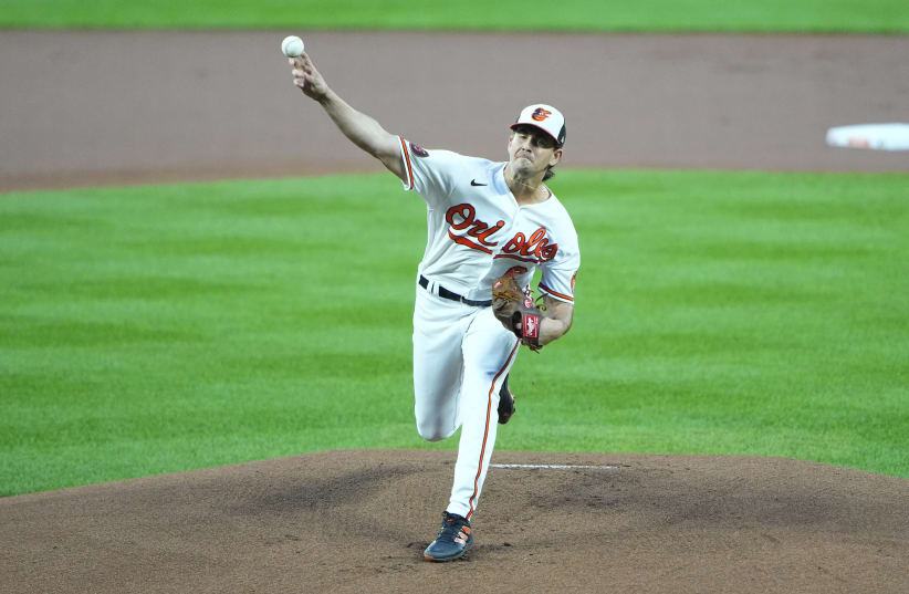  ISRAELI-AMERICAN PITCHER Dean Kremer made his first career playoff start for the Baltimore Orioles on Tuesday while thinking about family members in Israel.  (photo credit: Gregory Fisher/USA Today Sports)