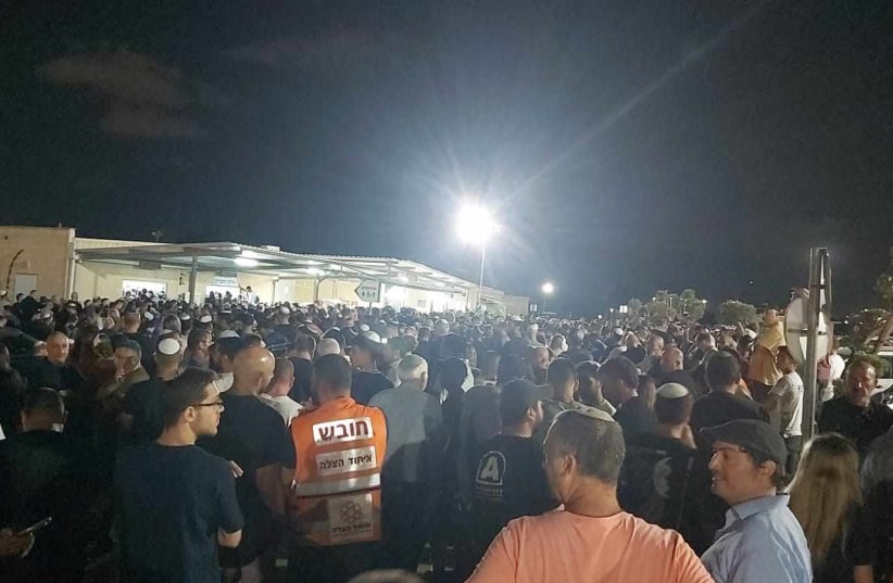 The funeral of Bruna Valeanu, who was killed as she attended a festival that was attacked by Hamas gunmen from Gaza that left at least 260 people dead, at her funeral in Petah Tikva, Israel, October 10, 2023. (photo credit: Pinny Bar Zakai )