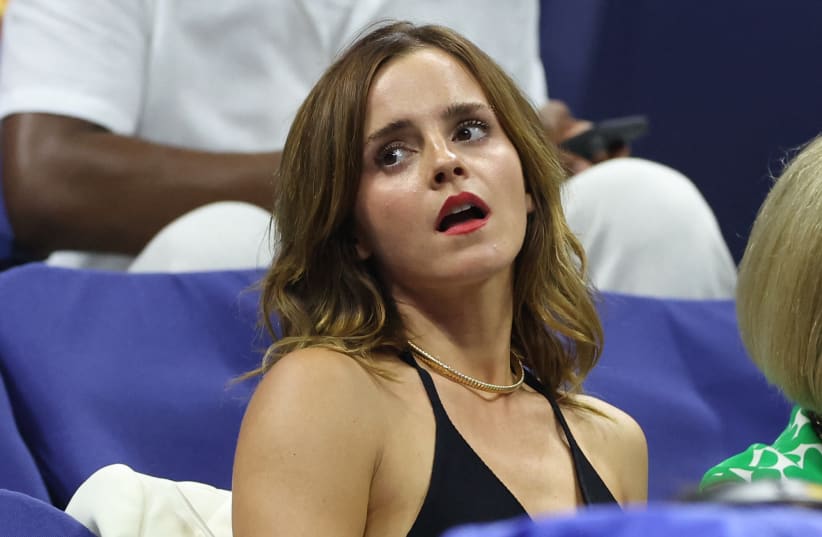 Tennis - U.S. Open - Flushing Meadows, New York, United States - September 5, 2023 Emma Watson is seen in the stands after the match  (photo credit: Mike Segar/Reuters)