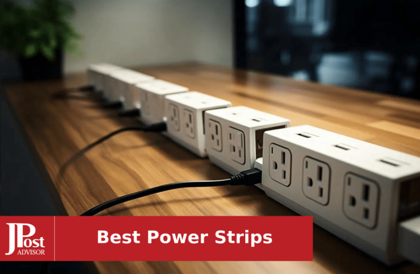 Basics Heavy Duty Rectangle Metal Surge Protector Power Strip with  Mounting Brackets, 9 Outlet, 600-Joule (15A On/Off Circuit Breaker), Black