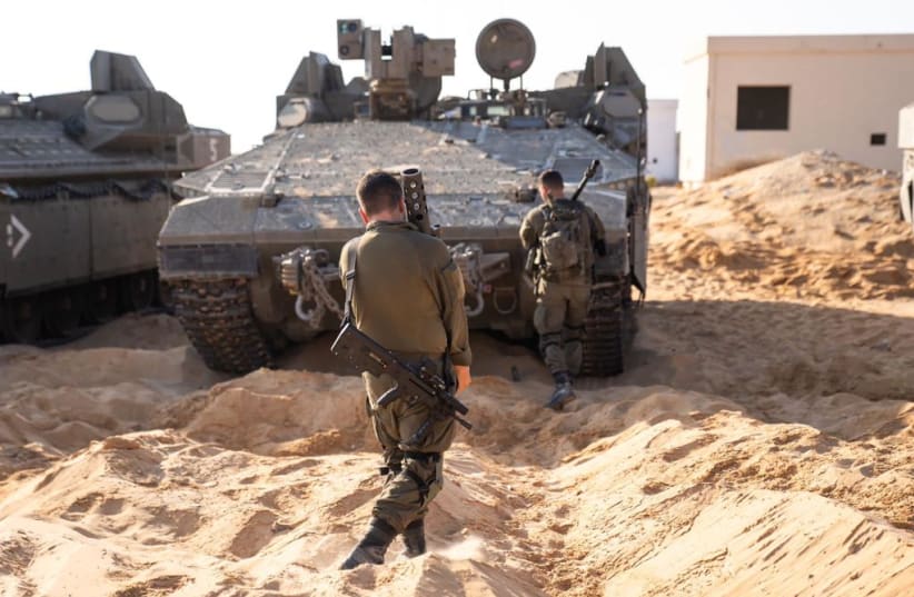  IDF soldiers gearing up for the expanded offensive against Hamas. October 14, 2023. (photo credit: IDF SPOKESPERSON'S UNIT)