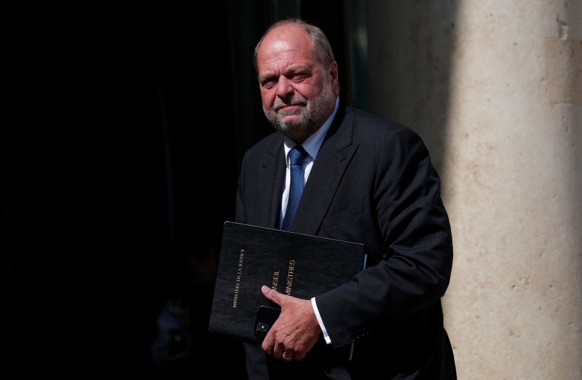  French Justice Minister Eric Dupond-Moretti arrives to attend the weekly cabinet meeting, after a government reshuffle, at the Elysee Palace in Paris, France, July 21, 2023. (photo credit: REUTERS/GONZALO FUENTES)