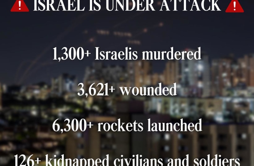  Israel is under attack, updated October 15, 2023 (photo credit: JERUSALEM POST)