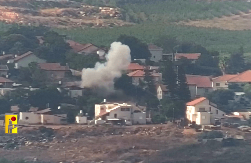  A Hezbollah anti-tank missile attack targeting Metula. October 17, 2023 (photo credit: screenshot)