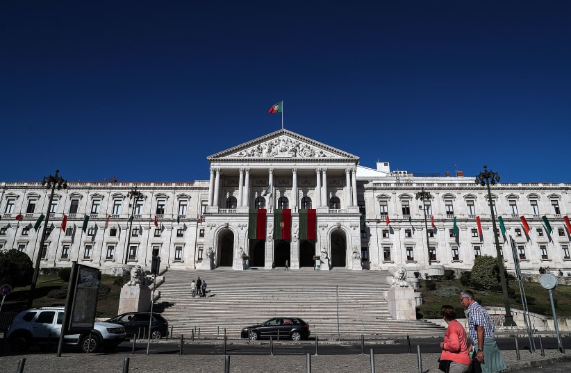  The Portuguese parliament building is seen in Lisbon, Oct. 25, 2019.  (photo credit: Carlos Costa/AFP via Getty Images)