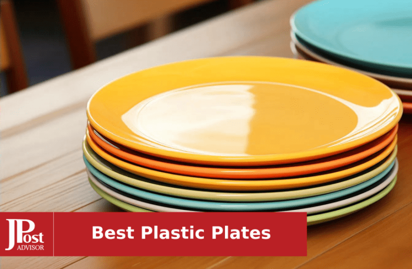 White Plastic Dinner Plates Disposable Round Rose Gold Rim